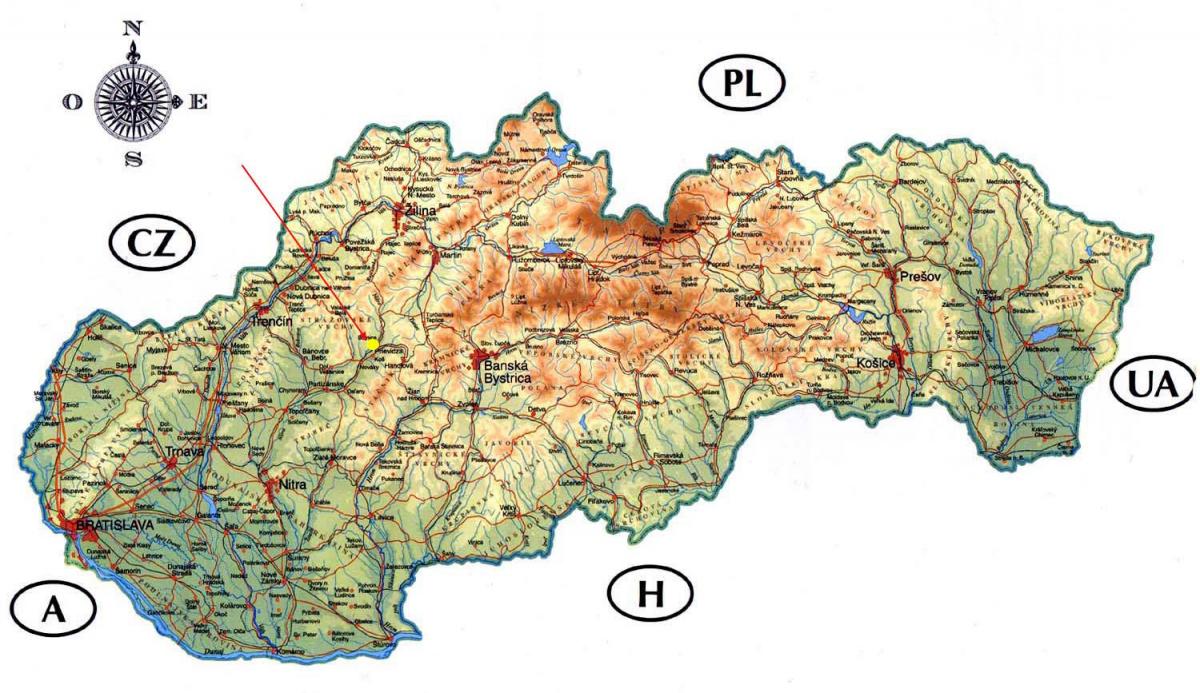 mapa de Eslovaquia castillos
