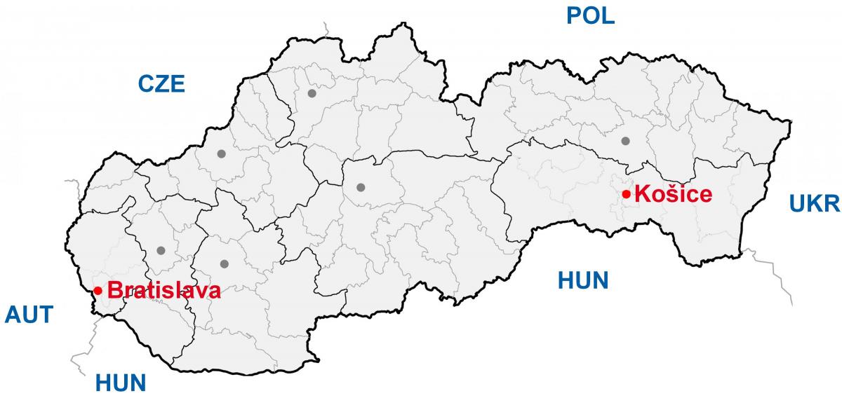 mapa de kosice, Eslovaquia