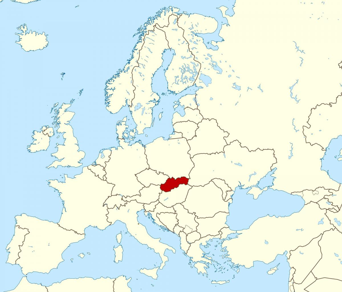 mapa de Eslovaquia mapa de europa