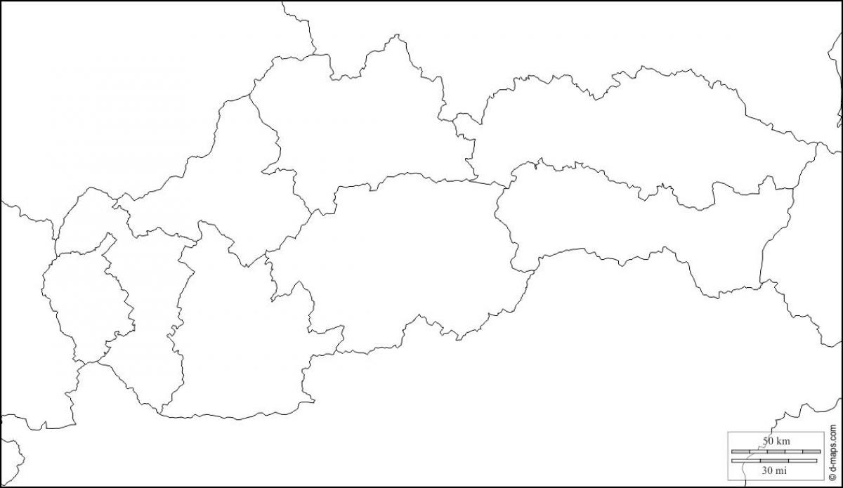 mapa de Eslovaquia en blanco 