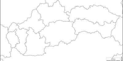 Mapa de Eslovaquia en blanco 
