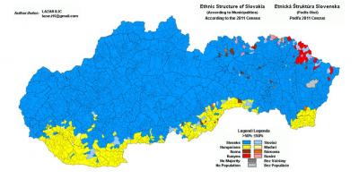 Mapa de Eslovaquia étnico